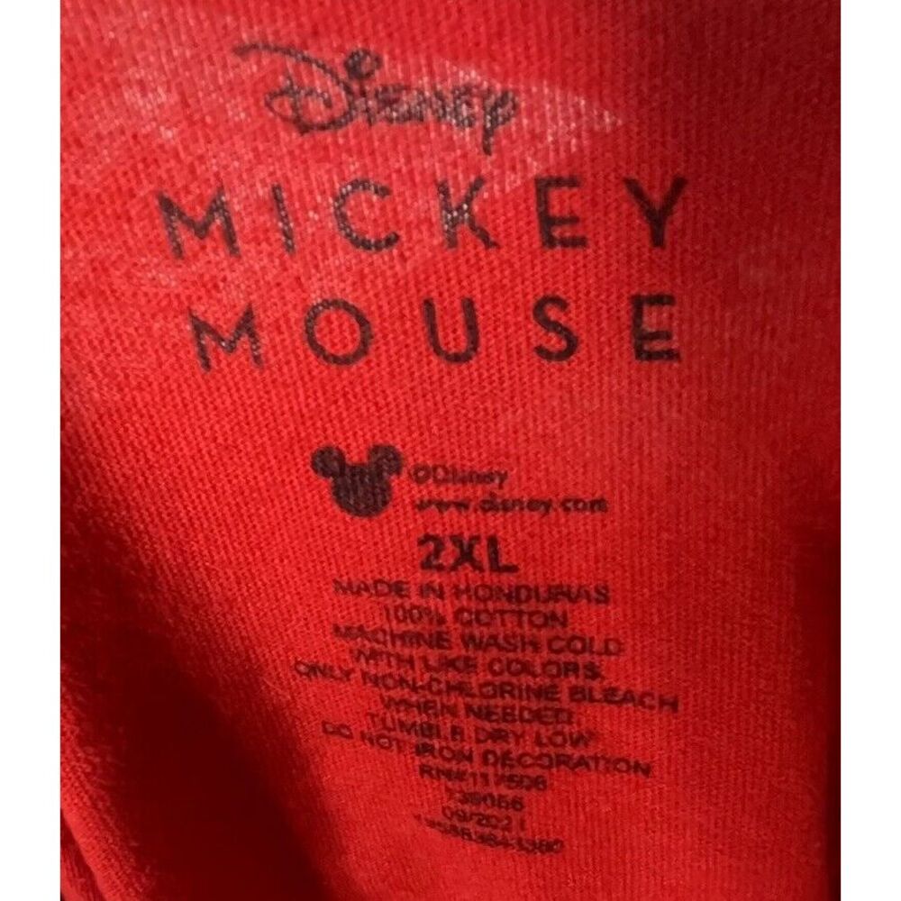 Walt Disney MICKEY MOUSE IN SANTA HAT CHRISTMAS‎ T-Shirt XXL Red - Picture 5 of 6